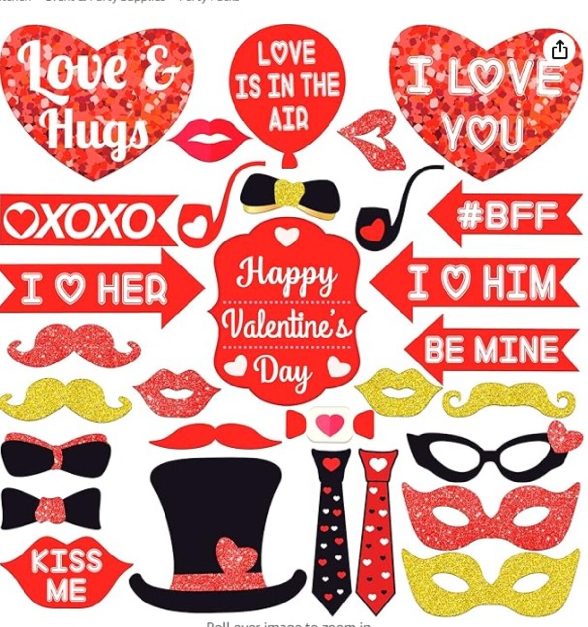 Valentines Day Photo Booth Props, Valentines Day Photo Props | Valentines Day Decor, Valentines Props for Photography, Valentines Decorations